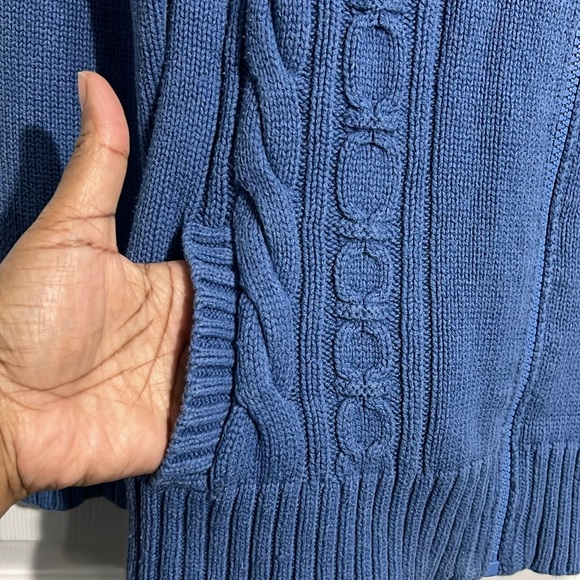 Bay Studio Women’s Zippered Cardigan- blue.  Size Large - Picture 3 of 9